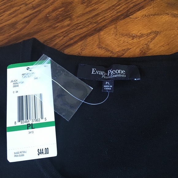 🎁2/$12 NWT PL EVAN PICONE BLACK SHORT SLEEVED SCOOP NECK - Picture 6 of 9